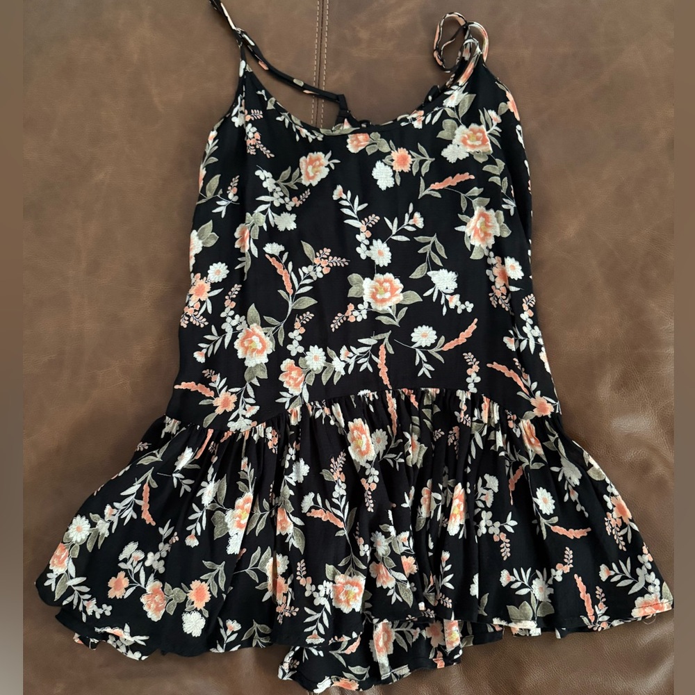 Floral Black Skirt